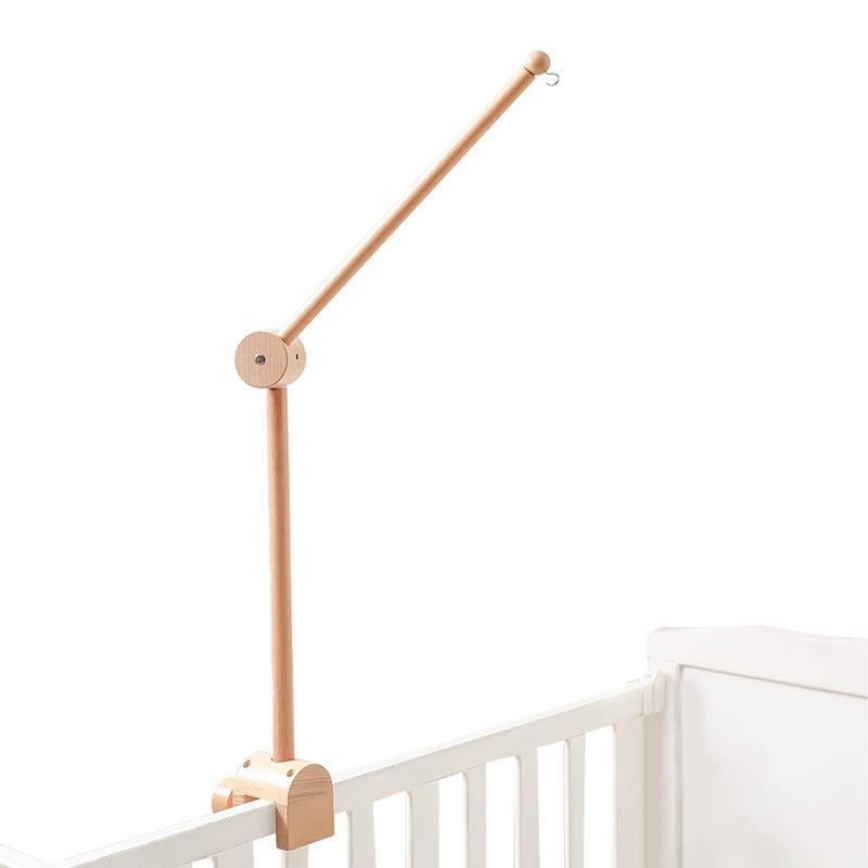 let's make Baby Crib Mobile Arm - Wooden Baby Mobile Crib Holder Height Adjustable for Hanging Baby Crib Attachment for Nursery Decor - Image 1